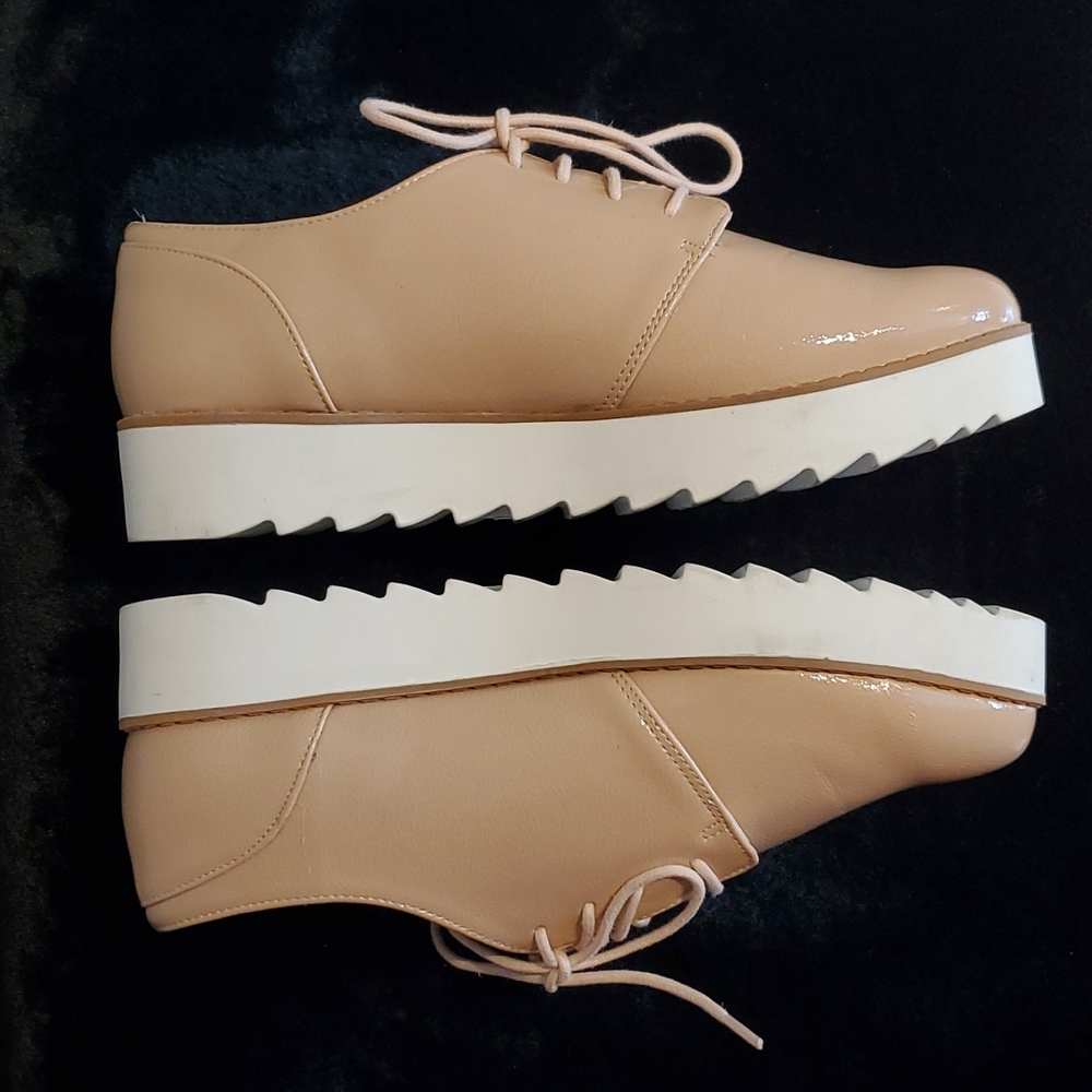 Beige Oxford platform sneakers - Picture 3 of 7